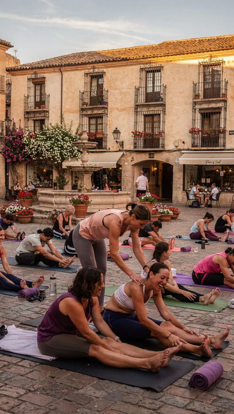 Cercano a las manos de un practicante de yoga, mostrando la conexión con la tierra durante la meditación.